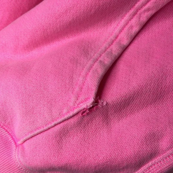 Champion Pink Hoodie Sweatshirt Distressed Size Large - Picture 6 of 7